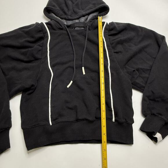 Free People FP Movement Sandstorm Pullover Hoodie XS Black Oversized Cropped - Picture 7 of 16